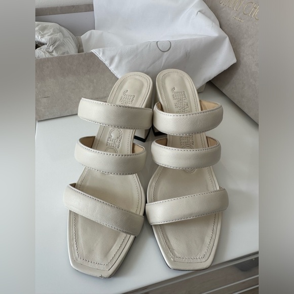 Jimmy Choo White Bridal Sandals size 7-7/5 - Picture 4 of 5